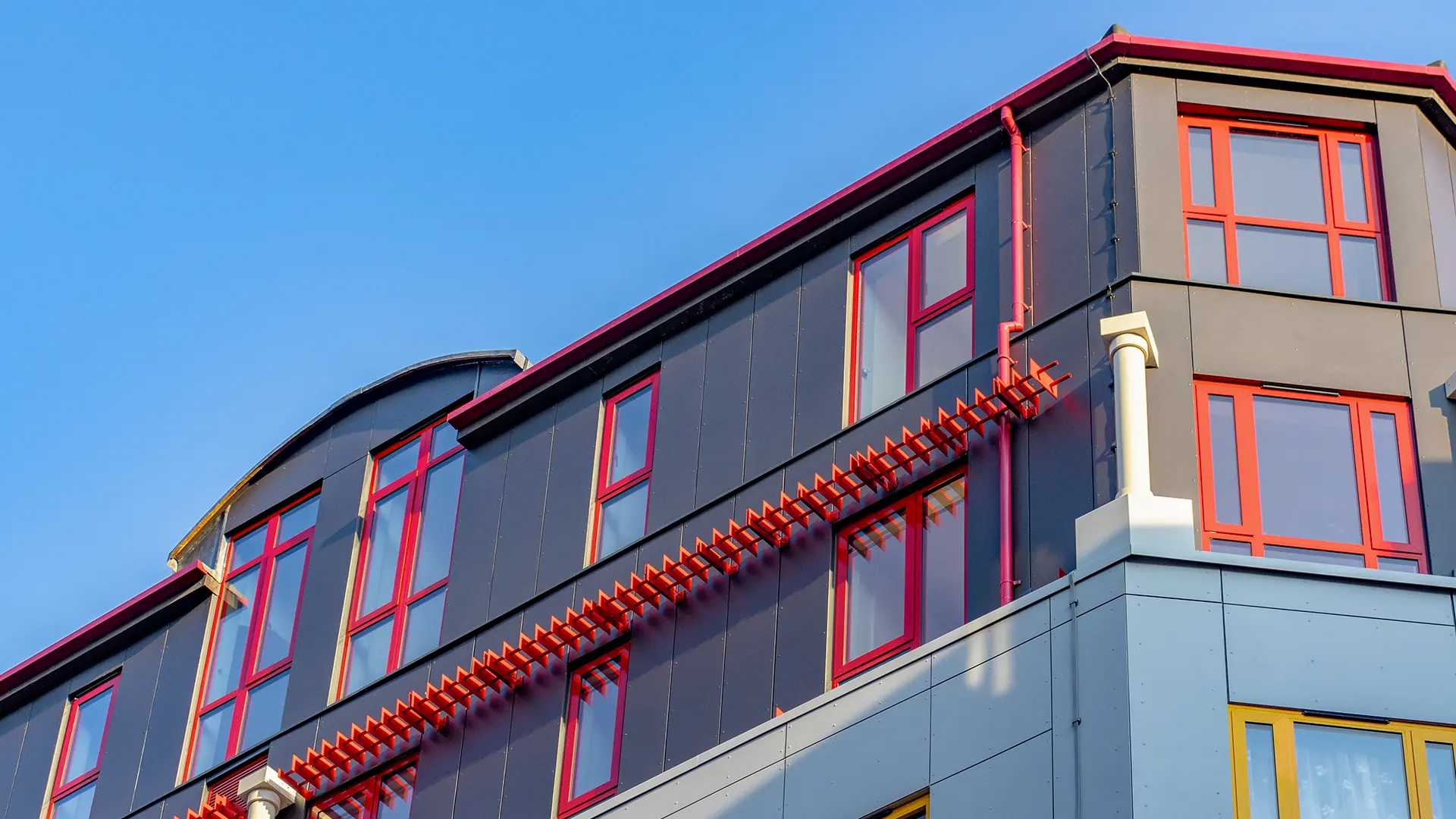 Cladding on a residential building