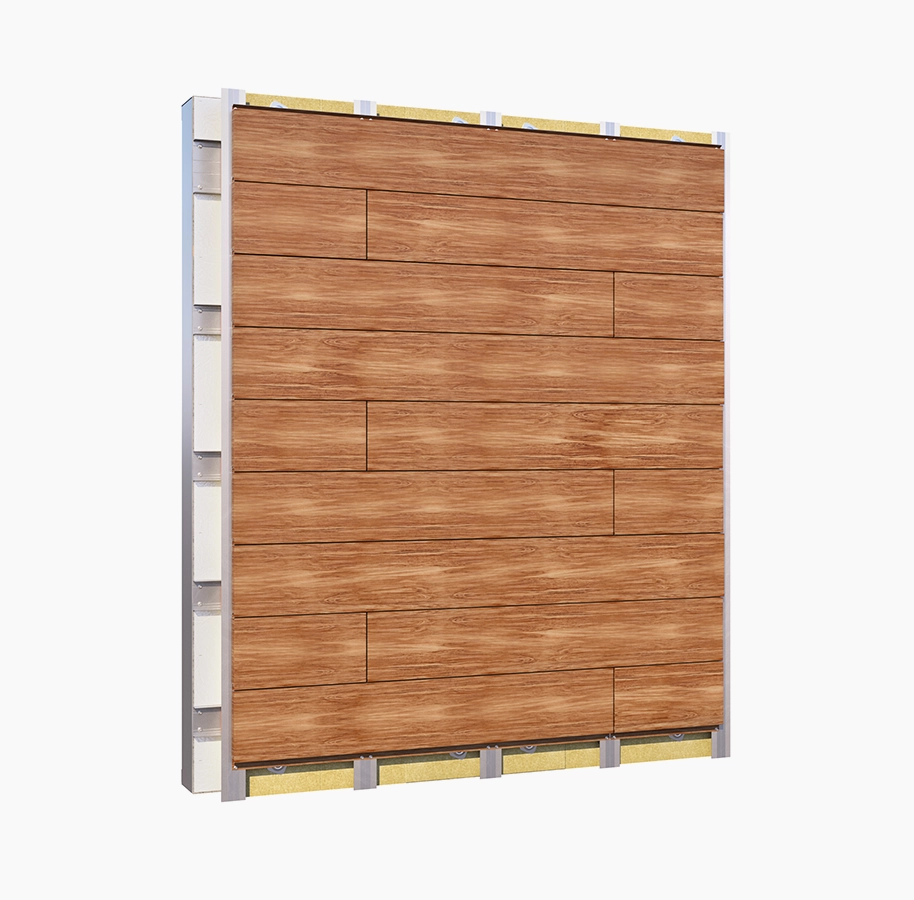 Wood effect aluminium cladding