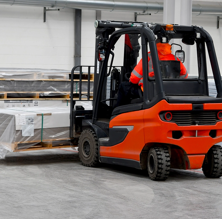 Forklift truck moving EQUITONE
