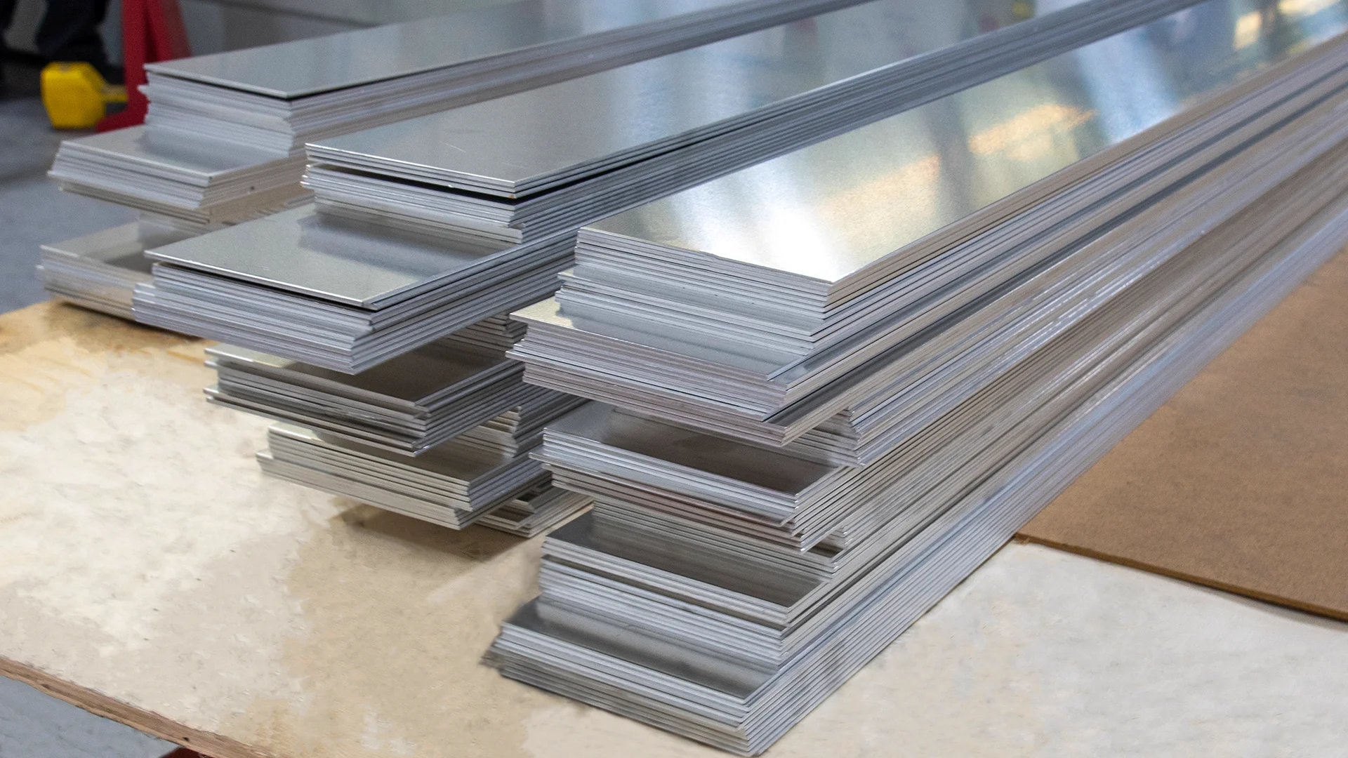 Sheet metal ready to be folded into fabrications